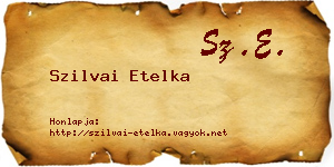 Szilvai Etelka névjegykártya